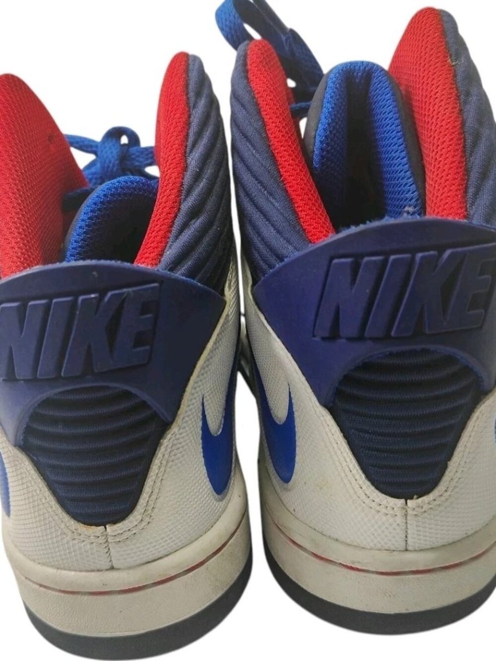 Nike Air Force High Top Tennis Shoes White Red Blue Youth Size 7Y
